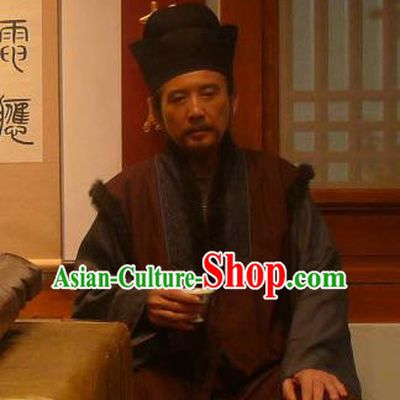 Chinese Ancient Ming Dynasty Minister Milord Qian Qianyi Replica Costume for Men