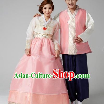 Korean Traditional Costumes Ancient Korean Wedding Hanbok Bride and Bridegroom Costumes Complete Set