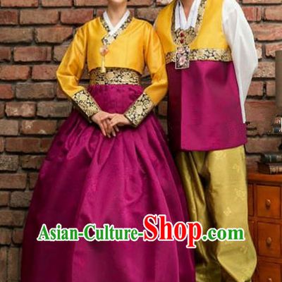 Traditional Korean Costumes Ancient Korean Wedding Hanbok Bride and Bridegroom Costumes Complete Set