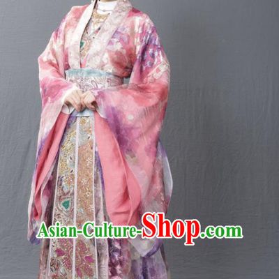 Ancient Chinese Ming Dynasty Imperial Empress Wu Embroidered Mullet Dress Costume for Women