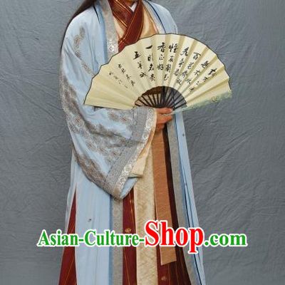 Chinese Ancient Ming Dynasty Litterateur and Calligrapher Zhu ZhiShan Costume for Men