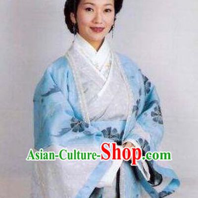 Chinese Ancient Song Dynasty Female General She Saihua Blue Dress Replica Costume for Women