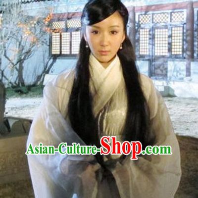 Chinese Ancient Song Dynasty Palace Imperial Consort Pang of Zhao Zhen Grey Dress Replica Costume for Women