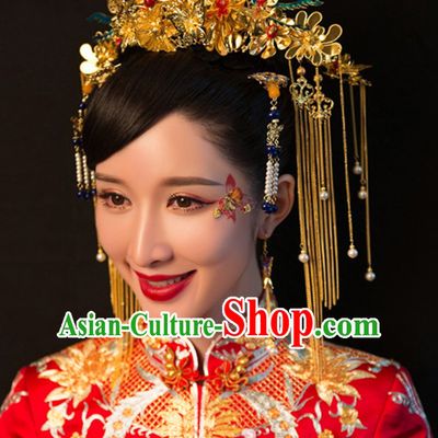 Chinese Classical Empress Phoenix Wedding Bridal Hair Accessories Complete Set