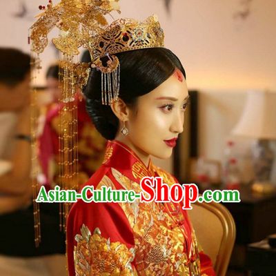 Chinese Classical Empress Wedding Bridal Hair Accessories Complete Set