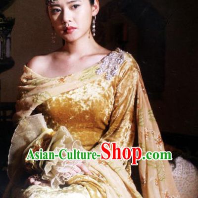 Ancient Chinese Ming Dynasty Palace Princess Replica Costume and Headpiece Complete Set for Women