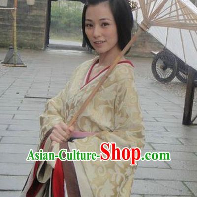 Ancient Chinese Han Dynasty Palace Lady Hanfu Young Mistress Replica Costume for Women