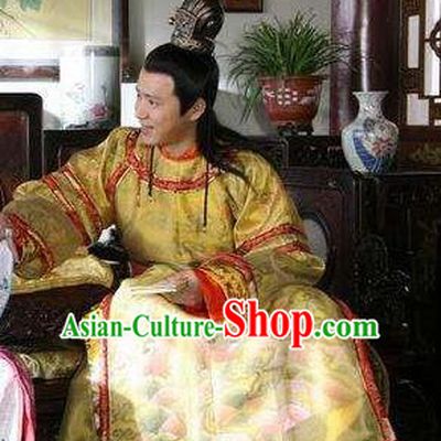 Chinese Ancient Ming Dynasty Imperial Robe Emperor Zhu Yijun Replica Costume for Men