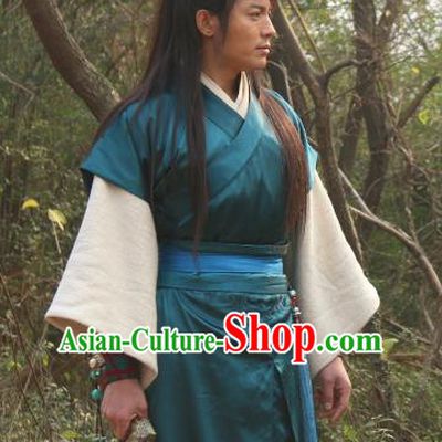 Chinese Ancient Ming Dynasty Swordsman Knight-errant Replica Costume for Men