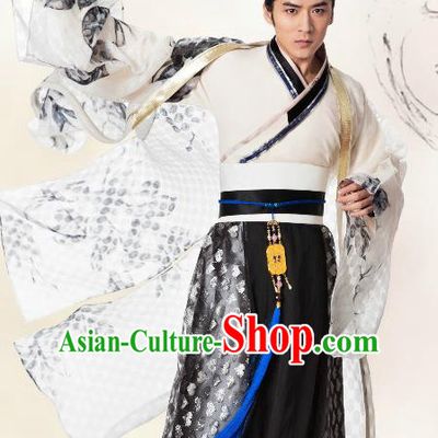 Chinese Ming Dynasty Swordsman Clothing Ancient Nobility Childe Replica Costume for Men