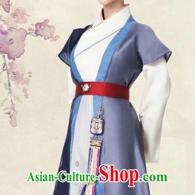 Ancient Chinese Ming Dynasty Embroidered Dress Swordswoman Replica Costume for Women