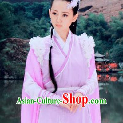 Ancient Chinese Song Dynasty Swordswoman Pink Hanfu Dress Chivalrous Woman Replica Costume