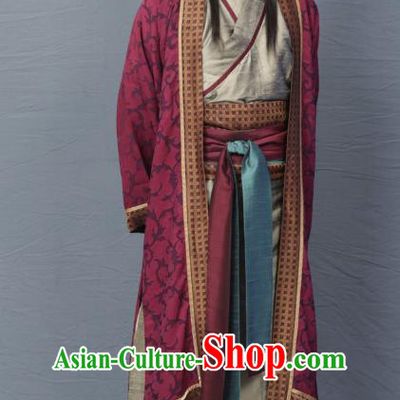 Chinese Song Dynasty Poet Qin Shaoyou Clothing Ancient Scholar Litterateur Replica Costume for Men