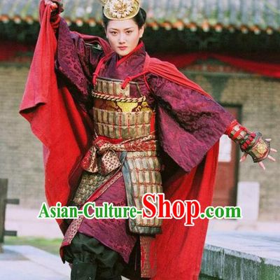 Ancient Chinese Song Dynasty Yang Family Female General Replica Costume Helmet and Armour for Women