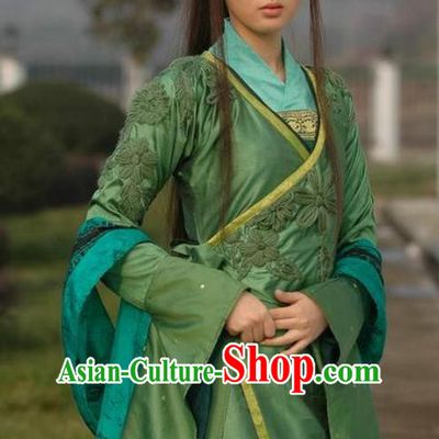 Ancient Chinese Song Dynasty Palace Lady Green Dress Princess Replica Costume for Women