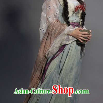 Chinese Ancient Swordswoman Dress Ancient Fairy Replica Costume for Women