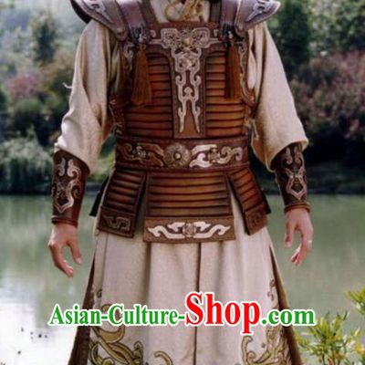 Ancient Chinese Song Dynasty Swordsman Crown Prince Replica Costume Helmet and Armour for Men
