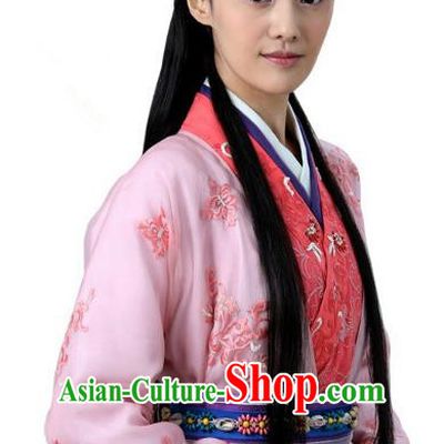 Ancient Chinese Song Dynasty Palace Princess Embroidered Pink Dress Replica Costume for Women