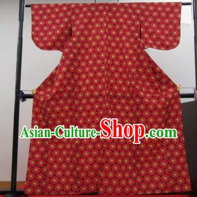 Japan Ancient Palace Red Furisode Kimonos Traditional Yukata Dress Formal Costume for Women