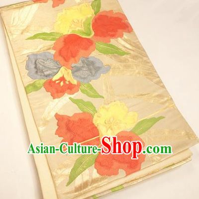 Japan Ancient Palace Female Kimonos Light Golden Belts Traditional Yukata Dress Waistband for Women