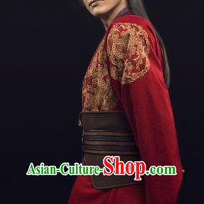 Ancient Chinese Song Dynasty Nobility Childe Swordsman Son of Yueh Fei Replica Costume for Men