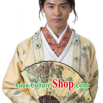Ancient Chinese Song Dynasty Nobility Childe Swordsman Replica Costume for Men