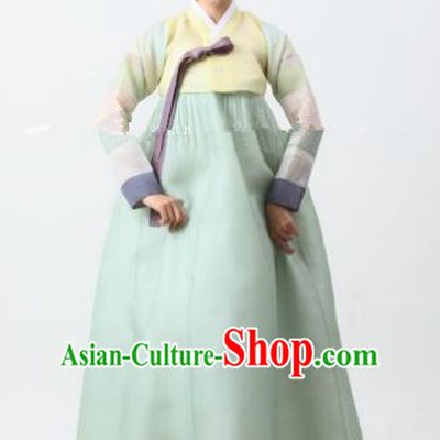 Korean Traditional Bride Tang Garment Hanbok Formal Occasions Yellow Blouse and Green Dress Ancient Costumes for Women