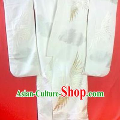 Japan Ancient Yokime Shiromuku Furisode Kimonos Traditional Palace Yukata Dress Formal Costume for Women