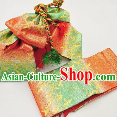 Japan Ancient Palace Kimonos Brocade Belts Traditional Yukata Dress Waistband for Kids