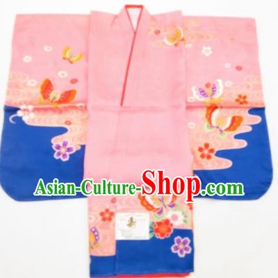 Japan Ancient Children Furisode Kimonos Traditional Palace Yukata Dress Formal Costume for Kids