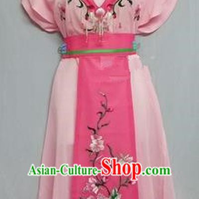 China Traditional Beijing Opera Maidservants Costume Chinese Peking Opera Maid Light Pink Dress