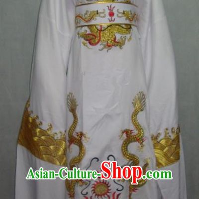 China Traditional Beijing Opera Niche White Dragon Robe Chinese Peking Opera Number One Scholar Scholar Costume