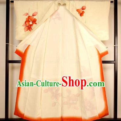 Japan Ancient Printing Furisode Kimonos Traditional Palace Yukata Dress Formal Costume for Women