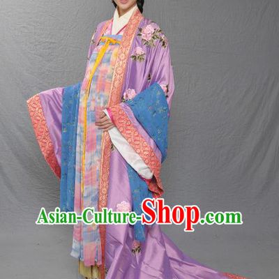 Chinese Song Dynasty Imperial Consort De of Zhao Yun Embroidered Dress Ancient Palace Replica Costume for Women