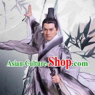 Chinese Song Dynasty Swordsman Wang Chongyang Clothing Ancient Quanzhen Taoism Originator Replica Costume for Men