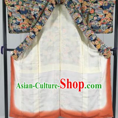 Japanese Traditional Printing Kimono Ancient Yukata Robe Wafuku Hakama Haori Clothing for Men