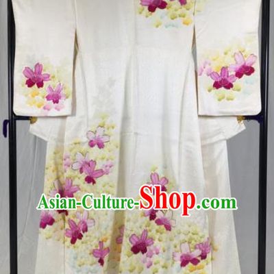 Japan Traditional Palace Printing Kimono Formal Costume Furisode Kimonos Ancient Yukata Dress for Women