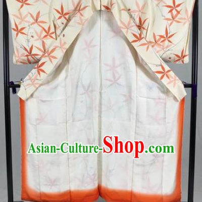 Japan Traditional White Kimono Formal Costume Geisha Furisode Kimonos Ancient Yukata Dress for Women