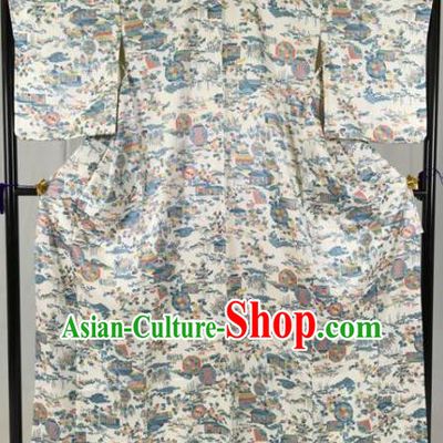 Japan Traditional Kimono Formal Costume Geisha Printing Furisode Kimonos Ancient Yukata Dress for Women