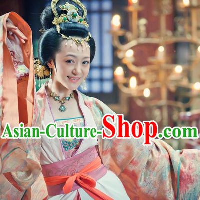 Chinese Song Dynasty Imperial Consort of Zhao Guangyi Embroidered Dress Ancient Palace Lady Dance Replica Costume for Women
