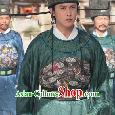 Chinese Song Dynasty Poet Su Shi Gwanbok Litterateur Su Tungpo Embroidered Replica Costume for Men