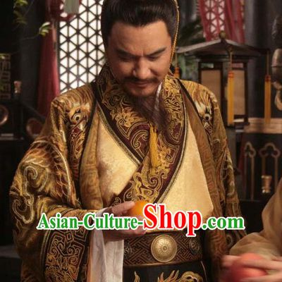 Chinese Song Dynasty Emperor Renzong Clothing Ancient Imperator Zhao Zhen Replica Costume for Men