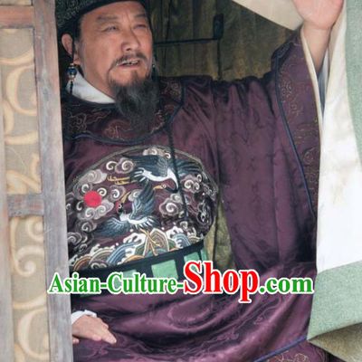 Chinese Song Dynasty Politician Wang Anshi Clothing Ancient Litterateur Replica Costume for Men