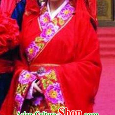Chinese Ancient Song Dynasty Wife of Litterateur Su Shi Wang Fu Wedding Replica Costume for Women