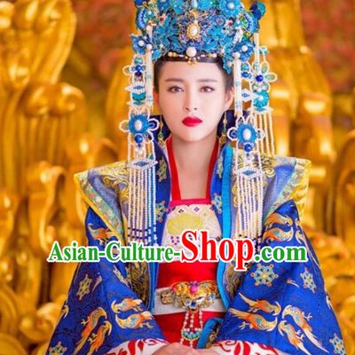 Chinese Song Dynasty Empress Dowager Embroidered Dress Ancient Queen Mother Replica Costume for Women