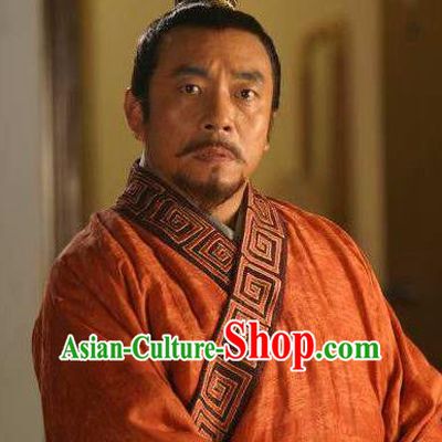 Chinese Song Dynasty Ancient Traitor Minister Qin Hui Embroidered Replica Costume for Men