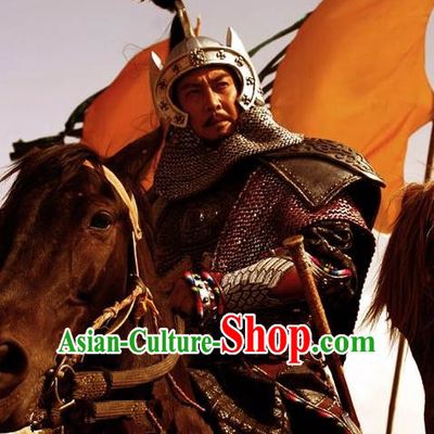 Ancient Chinese Western Xia Regime Emperor Li Yuanhao Replica Costume Helmet and Armour for Men