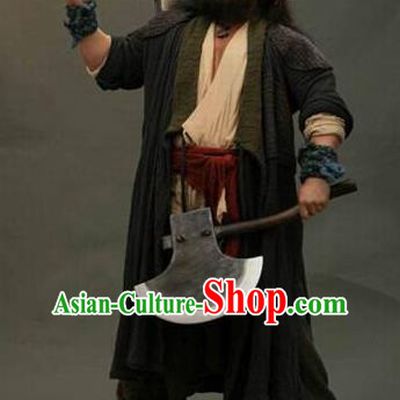 Chinese Ancient Novel Water Margin Character Li Kui Costume Song Dynasty Mount Liang Hero Replica Costume