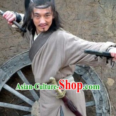 Chinese Ancient Novel Water Margin Character Shi Qian Costume Song Dynasty Mount Liang Hero Replica Costume
