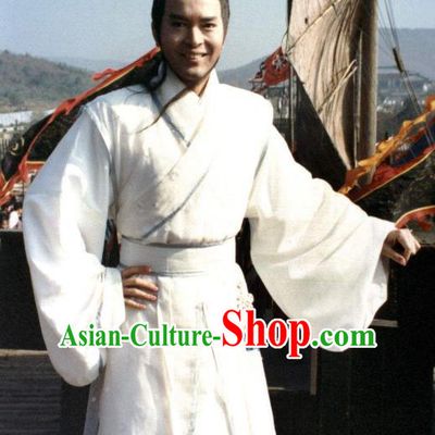 Chinese Ancient South Tang Dynasty Tragedy of the Poet King Li Yu Replica Costume for Men